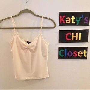 Express Cream Cami w/ Built-in Shelf Bra S